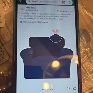 Navy Blue Stretch Jacquard Chair Cover